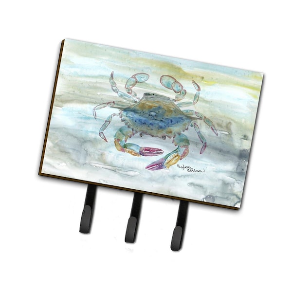 Carolines Treasures 6 x 2 x 9 in. Female Blue Crab Watercolor Leash or Key Holder SC2005TH68 - main